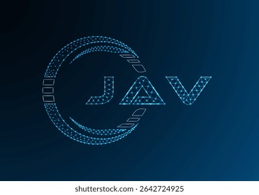 JAV baixo poli letra logotipo vetor design. JAV design de logotipo poli inferior. Logotipo poli baixo.