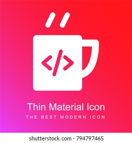 Java Coding red and pink gradient material white icon minimal design