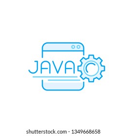Java coding vector line icon