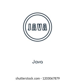 Java concept line icon. Linear Java concept outline symbol design. This simple element illustration can be used for web and mobile UI/UX.