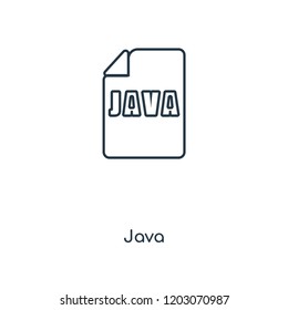 Java concept line icon. Linear Java concept outline symbol design. This simple element illustration can be used for web and mobile UI/UX.
