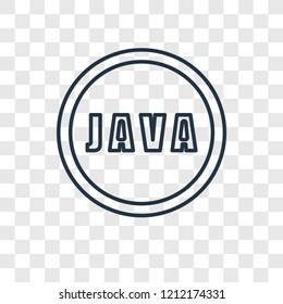 Java concept vector linear icon isolated on transparent background, Java concept transparency concept in outline style