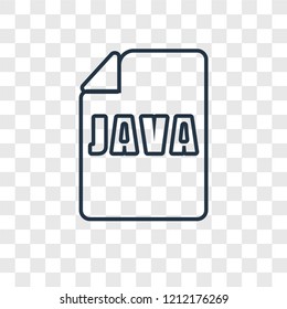 Java concept vector linear icon isolated on transparent background, Java concept transparency concept in outline style