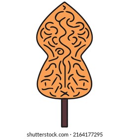  java culture isolated on white background. popular indonesian doodles