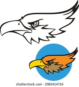 java eagle head illustration,can be used as a symbol for sports team or e- sport emblem