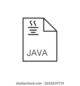 ícone da extensão de arquivo java contorno traçado editável eps 
