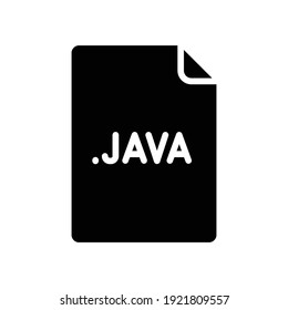 JAVA file format glyph icon. Linear style sign for mobile concept and web design. Simple solid symbol. Vector illustration isolated on white background. EPS 10.