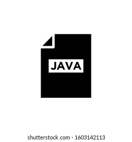 JAVA file format icon in black flat on white background,, extension color line icon, Vector illustration