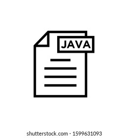 JAVA file format icon in outline style on white background,, extension color line icon, Vector illustration