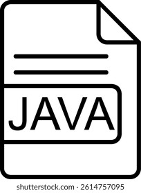 JAVA File Format Line Vector Icon Design