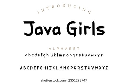 Java Girls BRUSH Firma Tipo de letra Caligrafía Logotipo Guión Pincel Tipo de letra Letras letra manuscrita