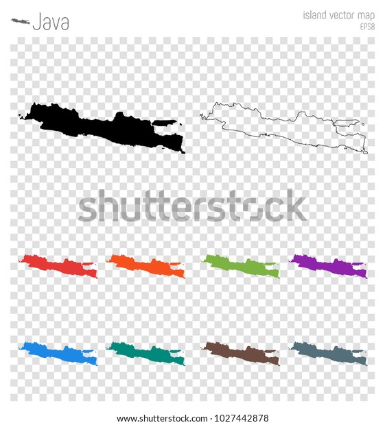 Java High Detailed Map Isolated Black Stock Vector (Royalty Free ...