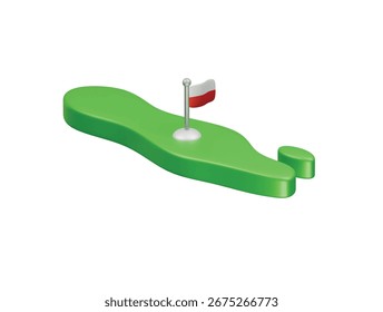 Java island icon 3d illustration render
