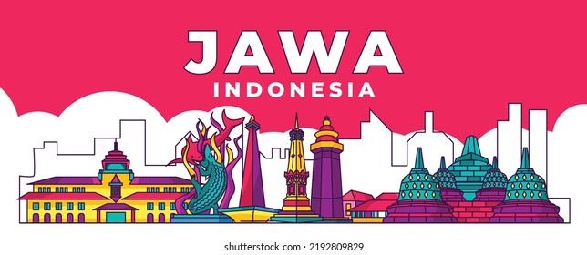 Java island indonesia city landmark