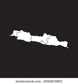 Java island map icon, one of the most populous islands in Indonesia, illustration element design