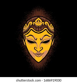 Java mask women vector illustration