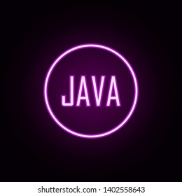 java neon icon. Elements of online and web set. Simple icon for websites, web design, mobile app, info graphics