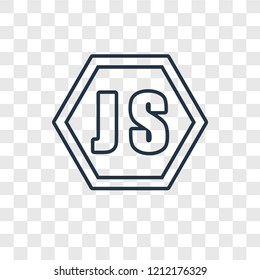 Java script concept vector linear icon isolated on transparent background, Java script concept transparency concept in outline style