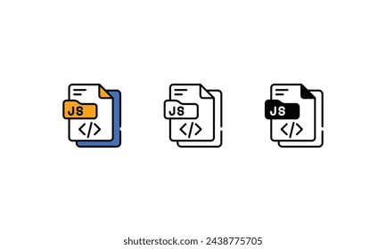 Java Script icons vector stock illustration