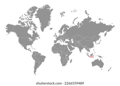 Java Sea on the world map. Vector illustration.