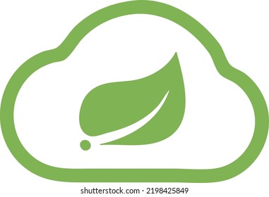 Java Spring Boot Vector Art With Cloud In It Leaf And Technology For Micro Services Design