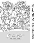 Java War Diponegoro Social Media Concept Illustration