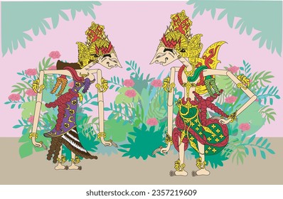 Javanee Couple Rama and Sinta - Vectorse indonesian wayang Lov