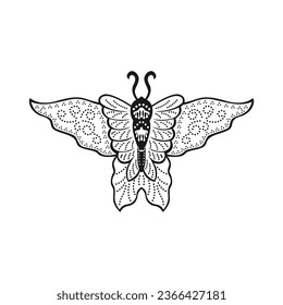 Javanese Batik butterfly icon vector image illustration