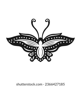 Javanese Batik butterfly icon vector image illustration