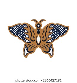 Icono de mariposa de Javanese Batik ilustración vectorial