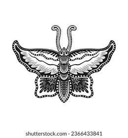 Javanese Batik butterfly icon vector image illustration