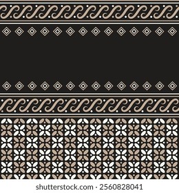 Javanese batik cloth texture vector element  design template