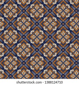 Javanese batik flower pattern art v2