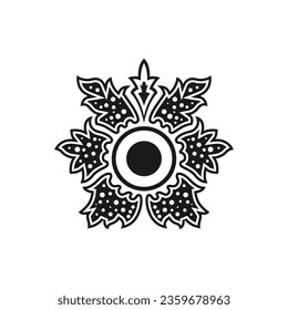 Javanese Batik icon Seamless Pattern vector image