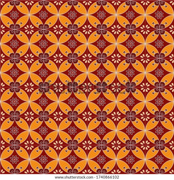 Javanese Batik Kawung Pattern Brown Colorway Stock Vector (Royalty Free ...
