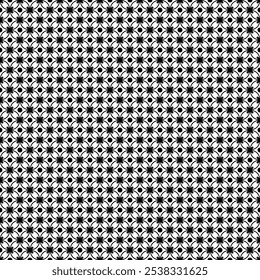 Padrão sem costura Batik Kawung javanês com colorway preto e branco, para têxtil, decoração de férias, tecido, pano, papel de presente, impressões, decoração. Ilustração vetorial