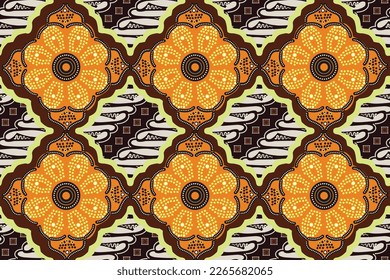 Javanese batik motifs, the development of the fried and machete motifs, batik variations in color and elements, are exclusive. vector EPS 10