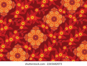 Javanese batik motifs, the development of the fried and machete motifs, batik variations in color and elements, are exclusive. vector EPS 10