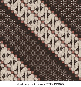 Javanese Batik, a nice seamless combination of parang and kawung pattern as nice diagonal decorative design.
