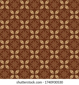 Javanese batik seamless patern with brown colorway. - Various Indonesian batik motifs. Batik Kawung.	 svg