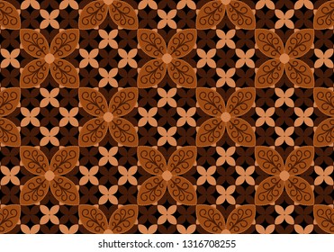 Javanese Batik Seamless Pattern - Kawung Simplified Marquise Chain