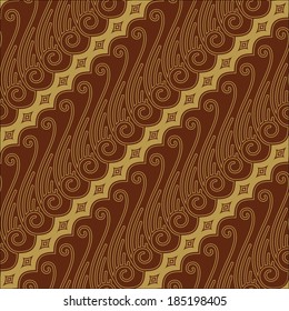 Javanese Batik Seamless Pattern - Set F3A Lereng Red