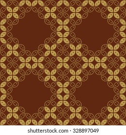 Javanese Batik Seamless Pattern - Set G3 Kawung Marquise Diamond Chain