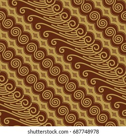 Javanese Batik Seamless Pattern Vector - Set K7

