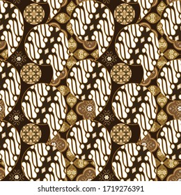 Javanese batik simple motifs with soft white and brown color