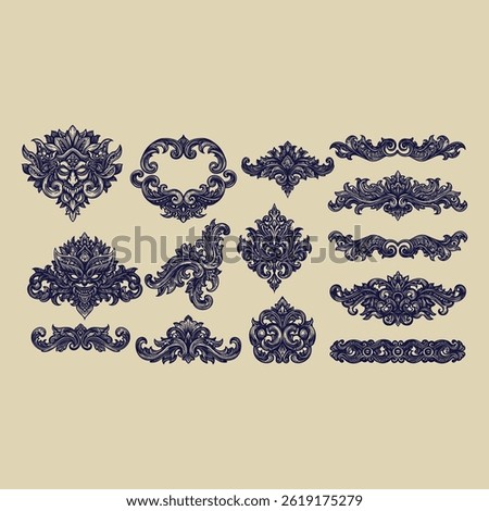 Javanese Carving Baroque Ornament Pattern