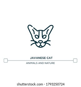 javanese cat vector line icon. Simple element illustration. javanese cat outline icon from cat breed bodies concept. Can be used for web and mobile
