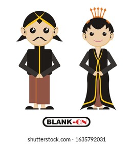 javanese couple vector - illustration