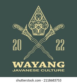 Javanese Culture - Vintage Logo Templates. Javanese Culture Logo With Keris And Skull. Vector Illustration