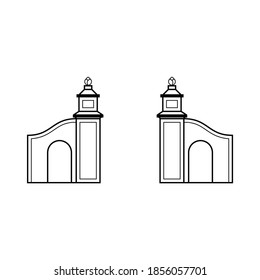 Javanese entrance gate design. Ethnic exterior architecture.